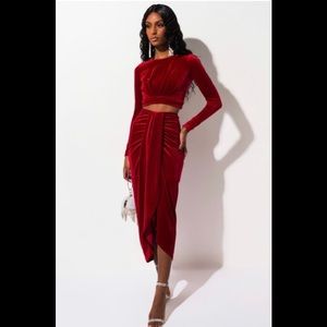 NWT Sexy Red Velvet top, and skirt